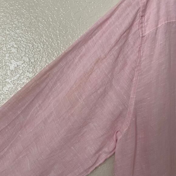 CP Shades Dress Womens Large Pink 100% Linen Mini Tunic Pockets Lagenlook Beach - Picture 11 of 13
